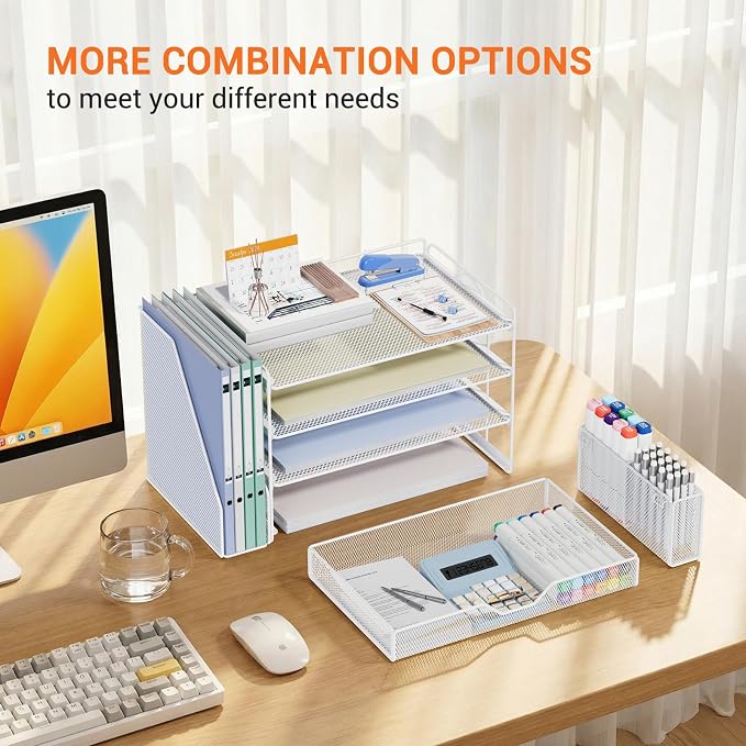 OPNICE 4-Tier Desk Organizer and Accessories, Desktop File Organizer - Image 3
