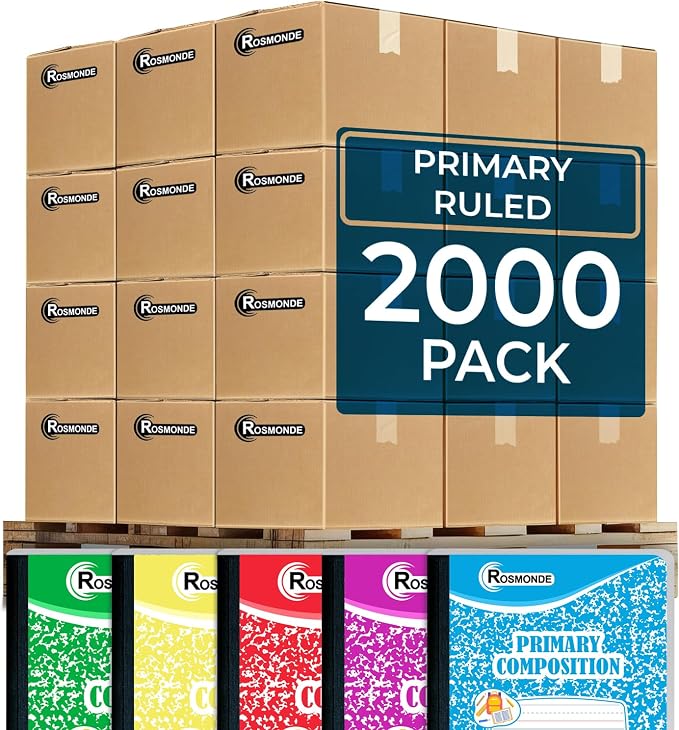 Rosmonde 2000 Pack Composition Notebooks Bulk, Primary Ruled, Full Pallet of by Rosmonde