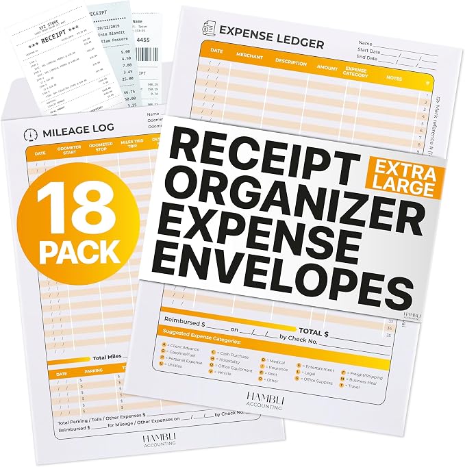 Extra Large Receipt Envelope & Receipts Organizer by Hambli