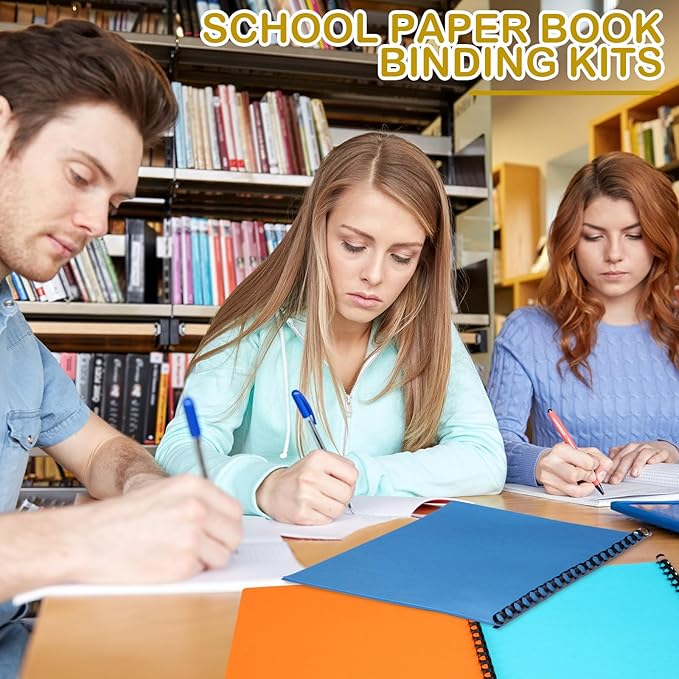 160 Pack Binding Covers and Combs kit 8.5x11 Inches Include 60 Pcs 12 mil Leather Texture Binding Cover 60 Pcs 8 mil Clear PET Presentation Covers 40 Pcs Binding Combs Letter Size(Elegant Color)-DeskLoop Office