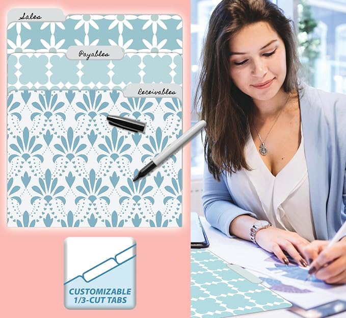 Better Office Products Decorative File Folders, 18 Pack Letter Size, Floral & - Image 2