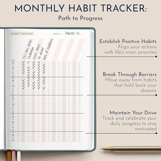 RYVE Daily Gratitude Journal for Women: 6-Month Guided Positivity & Wellness Journal with Prompts - Affirmation, Mindfulness, Self Help & Reflection, Gratitude Journal Notebook, Manifestation Journal-DeskLoop Office