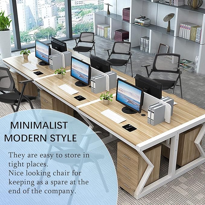 12 Pack Executive Office Chairs with Caster Adjustable Armrest Ergonomic Mid-Back Breathable Mesh Foldable Conference Reception Chair Set for Home School Waiting Room-DeskLoop Office