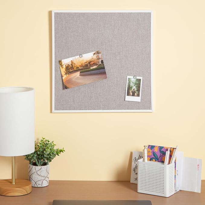 U Brands Farmhouse Linen Bulletin Board, Industrial Grade Pinning Surface - Image 6