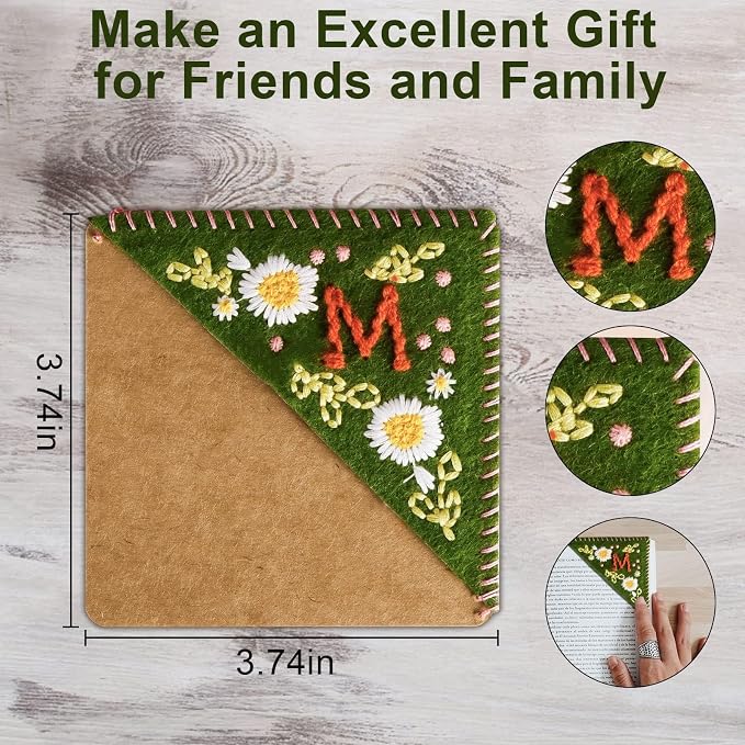 MOTEERLLU Personalized Hand Embroidered Corner Bookmark - Image 5