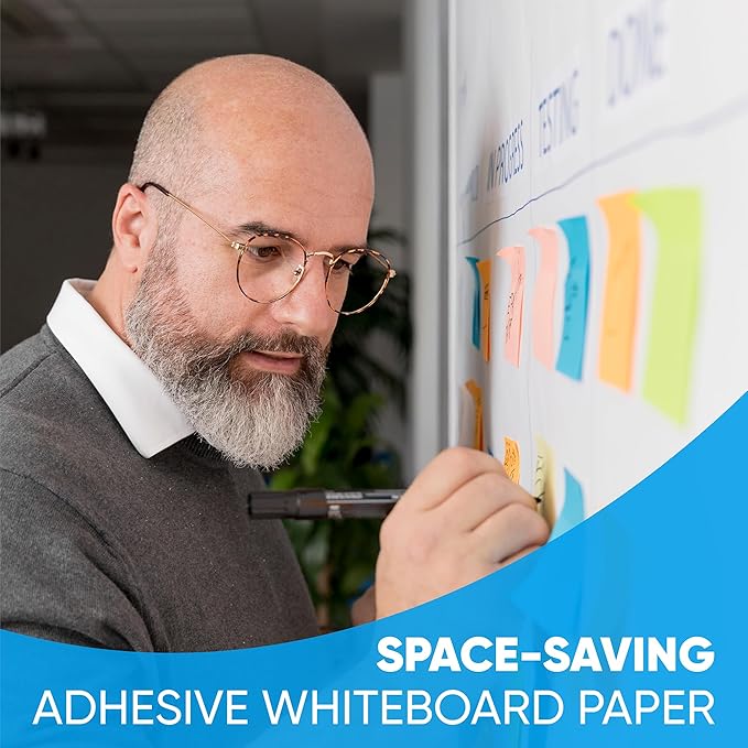 YOUNGJQ Large Magnetic Whiteboard for Wall 72" x 40", Self-Adhesive Magnetic Dry Erase White Board Sticker, Peel and Stick Sheet for Conference Room Office Home-DeskLoop Office