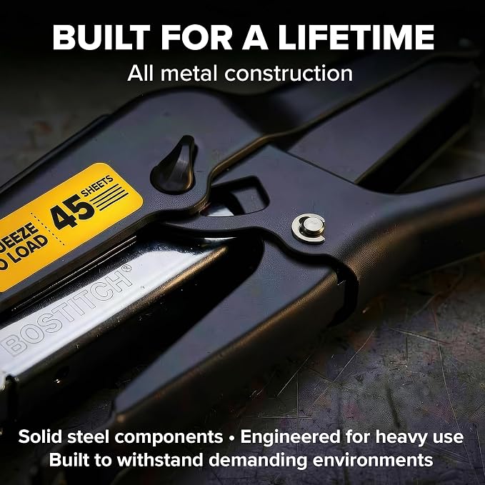 Bostitch B8 Heavy Duty Plier Stapler, 2-45 Sheet Capacity, No-Jam Technology - Image 6