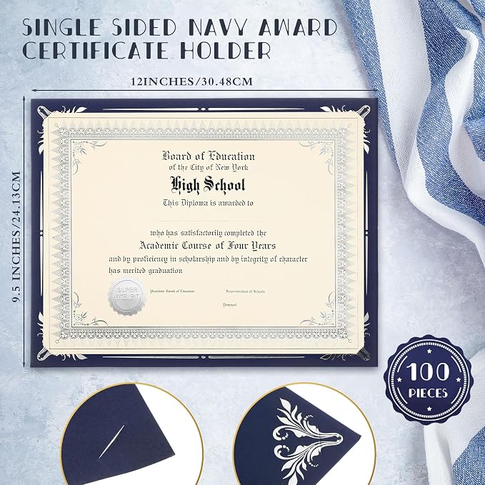 Fainne 100 Sets Certificate Paper Kit Single Sided Awards Holder - Image 2