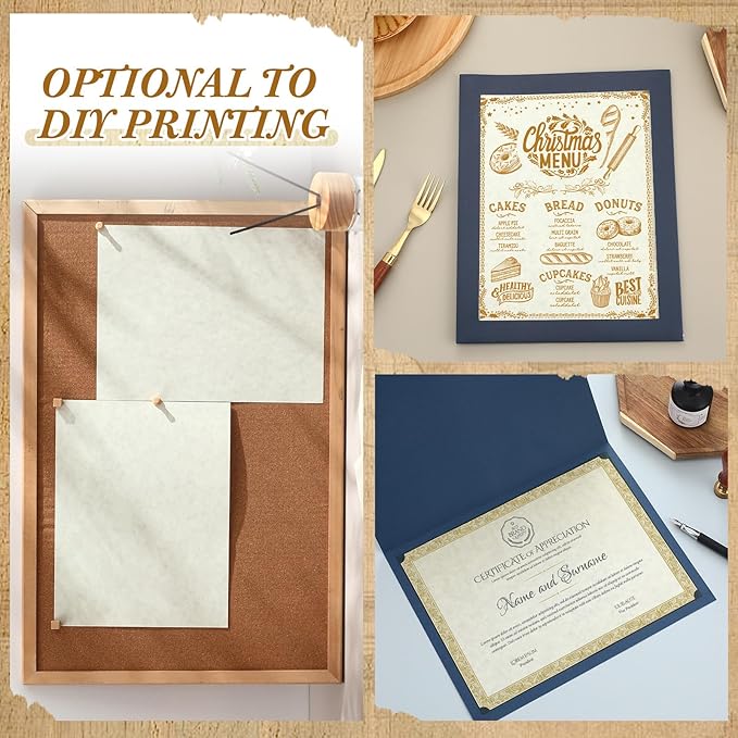 Epakh 200 Sheets Old Age Parchment Paper 8.5 x 11 Inch Standard Letter Vintage Colored Old Parchment Semblance Double Side Printing Paper(Lvory)-DeskLoop Office