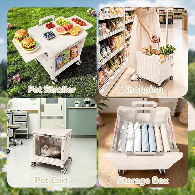 FELICON SELORSS Folding Utility Cart Portable Rolling Crate Handcart-Gray | - Image 9