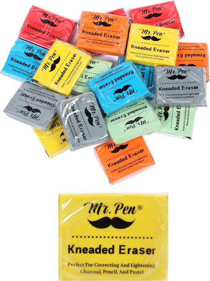 Mr. Pen- Kneaded Erasers, 1.37"x1.57", 18 Pack, Colorful | Soft Moldable Art - Image 7