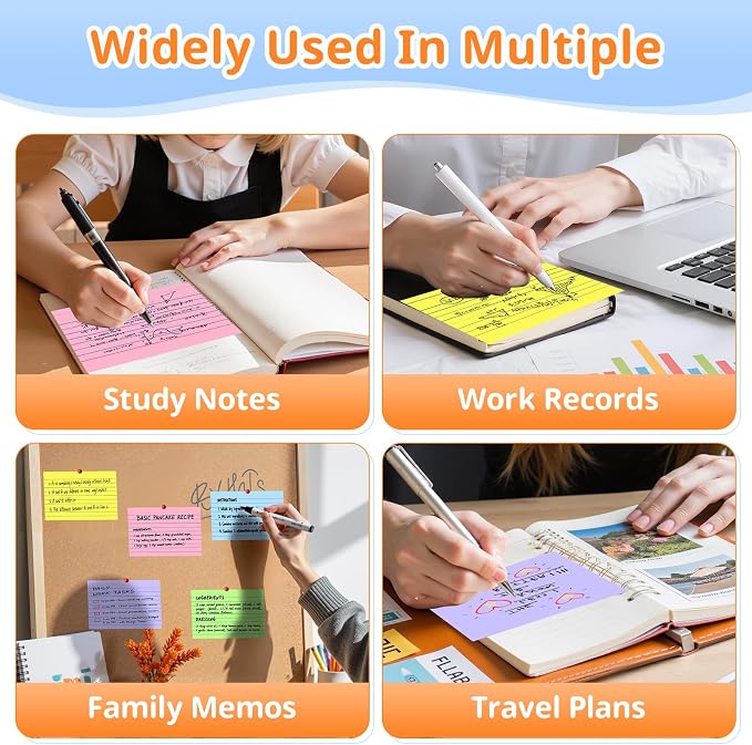 Colored Index Cards 4x6, Flash Cards, Lined Flashcards Notecards, Note Cards - Image 7