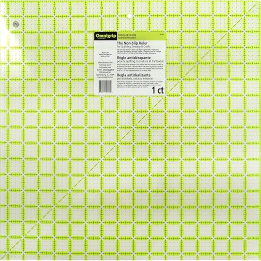 Omnigrip 16-1/2" x 16-1/2" Non-Slip Square Quilting Ruler by Omnigrid - Image 2
