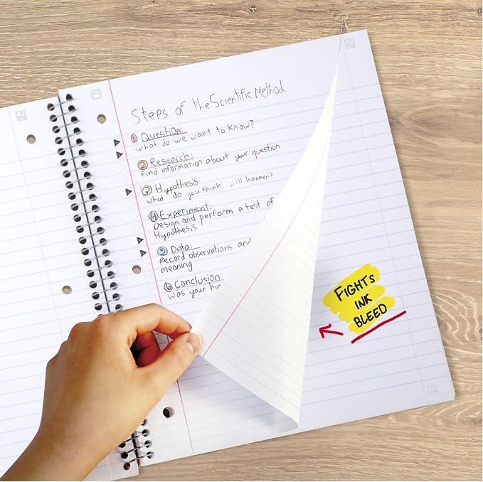 Five Star Spiral Notebook + Study App, 1 Subject, Wide Ruled Paper, 100 Sheets - Image 5