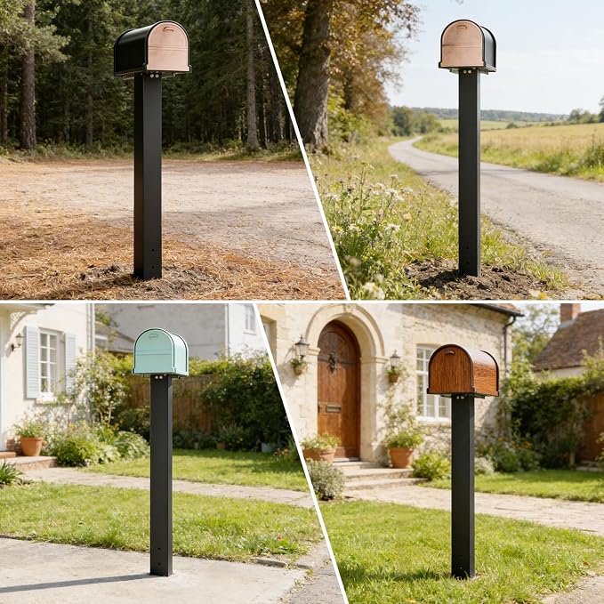 43x4x4 Black Metal Mailbox Post - Image 6