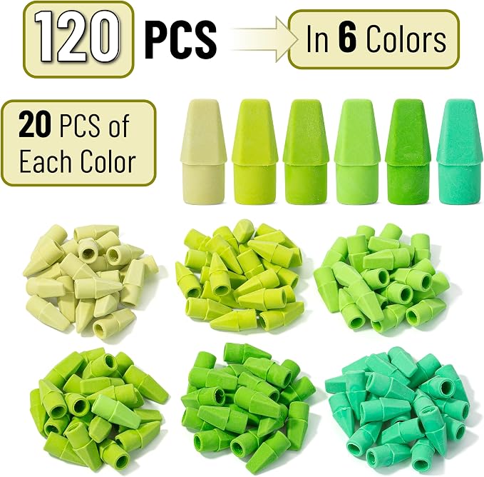 Mr. Pen- Pencil Erasers Toppers, 120 Pack, Latex Free, No Smudge | Mr Pen - Image 2