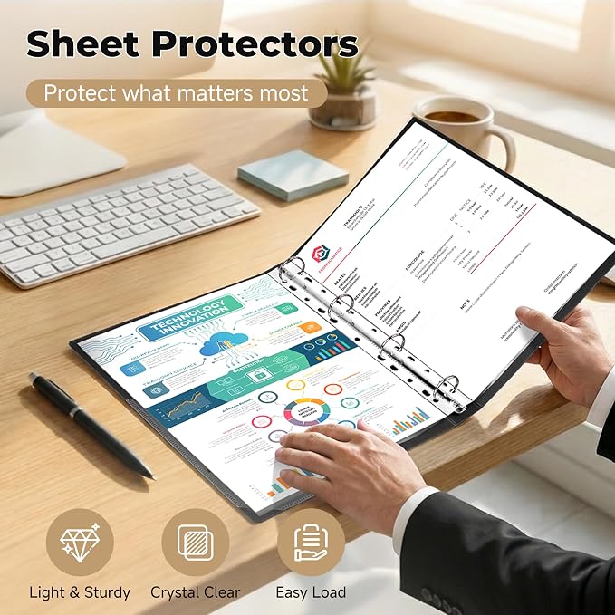 1080 Pack Clear Sheet Protectors 8.5 x 11 Inch, Plastic Page Sleeves - Image 2