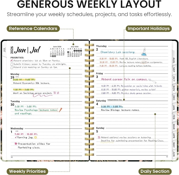 Planner 2026-2027, Academic Year Monthly and Weekly Calendar Planner, Jul 2026 - Image 3