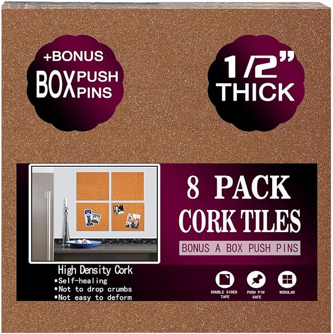 Cork Board Tiles 12"x12" by femst