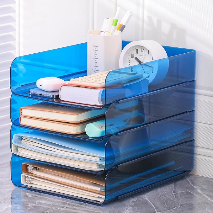 CiWiVOKi 2 Pack Stackable Paper Tray File Organizer - Image 5