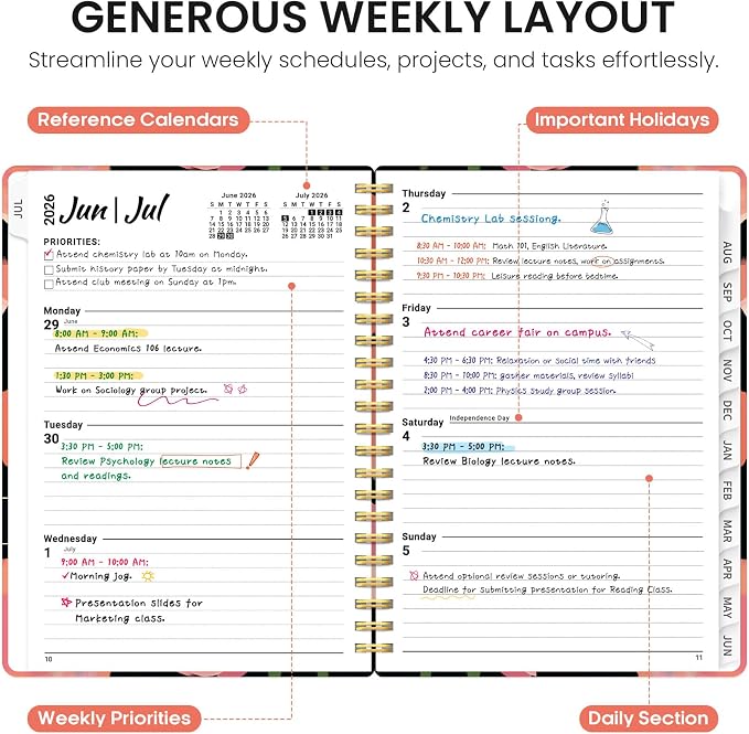 Planner 2026-2027, Academic Year Weekly and Monthly Calender Planner, from Jul - Image 3