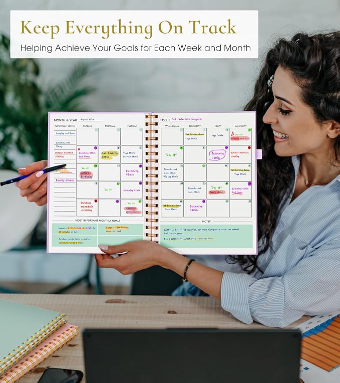 Undated Weekly and Monthly Planner, B5 Large Weekly To Do List Notebook - Image 7