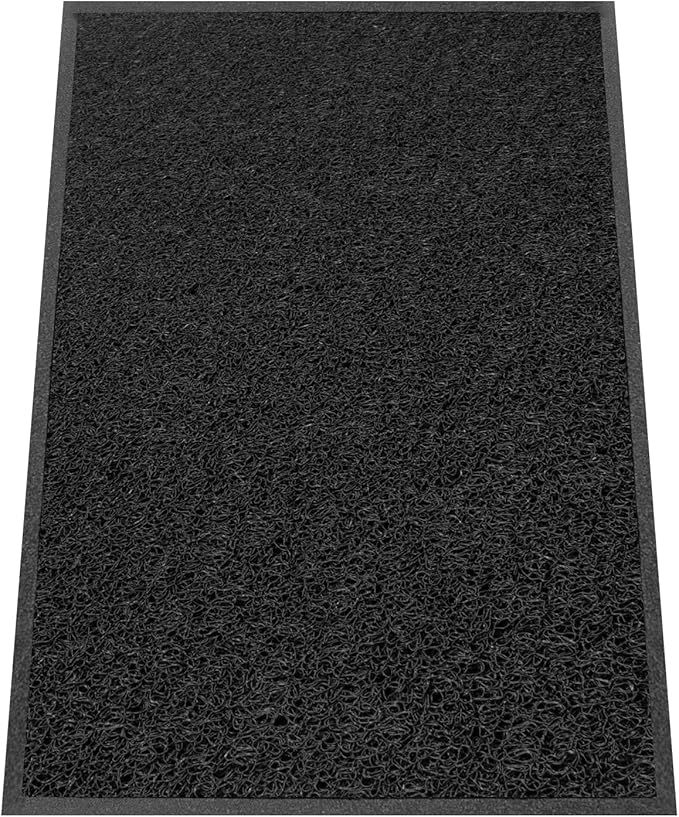 Kuyal Door Mat, 2'x4' Indoor Outdoor Entrance Mat to Trap Dirt and Moisture, Non Slip Waterproof Outdoor Mats, Commercial Floor Inside Outside Entrance, Heavy Duty Durable Welcome Mats, Black-DeskLoop Office