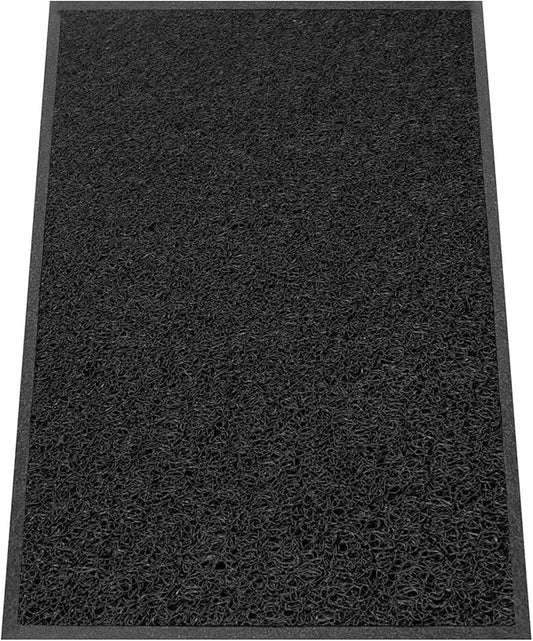Kuyal Door Mat, 2'x4' Indoor Outdoor Entrance Mat to Trap Dirt and Moisture, Non Slip Waterproof Outdoor Mats, Commercial Floor Inside Outside Entrance, Heavy Duty Durable Welcome Mats, Black-DeskLoop Office