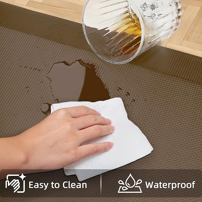 Anti Fatigue Kitchen Mats for Floor, Brown 9/10 Extra Thick Cushioned Standing Desk Mat, Comfort Memory Foam Ergonomic Kitchen Rugs and Mats Non-Slip Waterproof for Office, Kitchen, Sink, 20" x 39"-DeskLoop Office