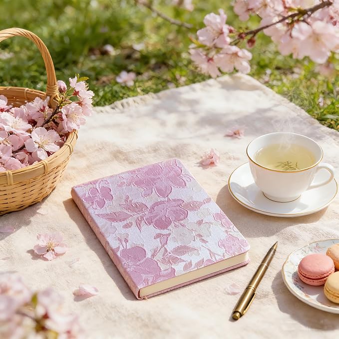 Pink Notebook, Ruled Journal, Embroidered Flower Journal, Beautiful Journal - Image 7
