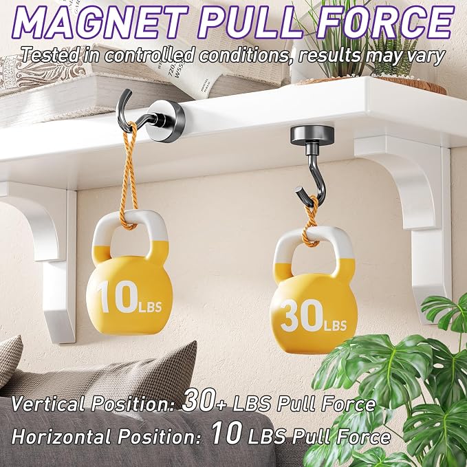 12 Pack Magnetic Hooks for 2026 Cruise Cabins Beach Vacation 30lbs+ Heavy Duty - Image 8