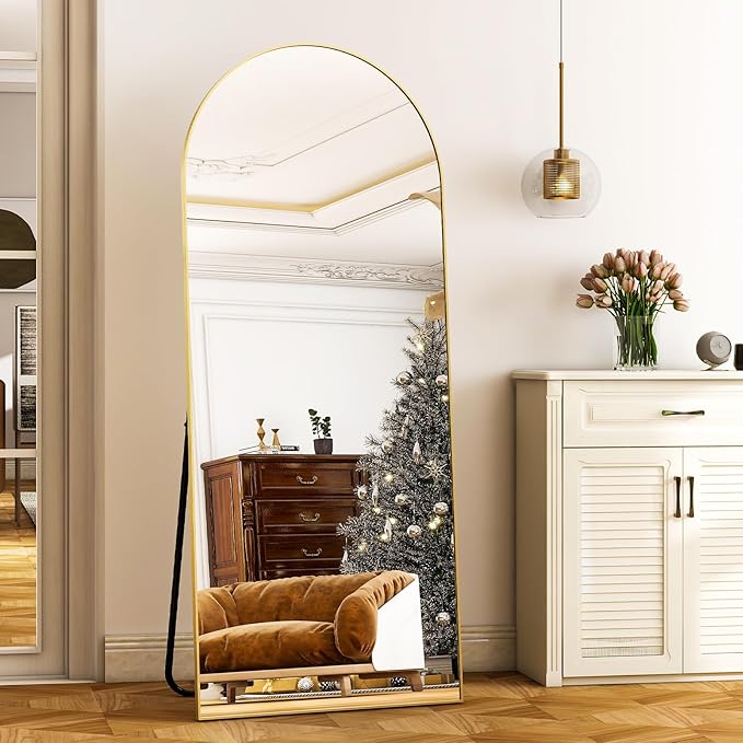 HARRITPURE 28" x 71" Full Length Mirror - Aluminum Alloy Frame Full Body Mirror - Gold Extra Large Floor Mirrors for Bedroom, Living Room, Bathroom-DeskLoop Office