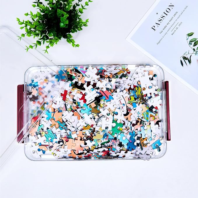 CATOOMUU 3-Pack 9x13 Shallow Flat Clear Plastic Project Case Storage Box | - Image 9