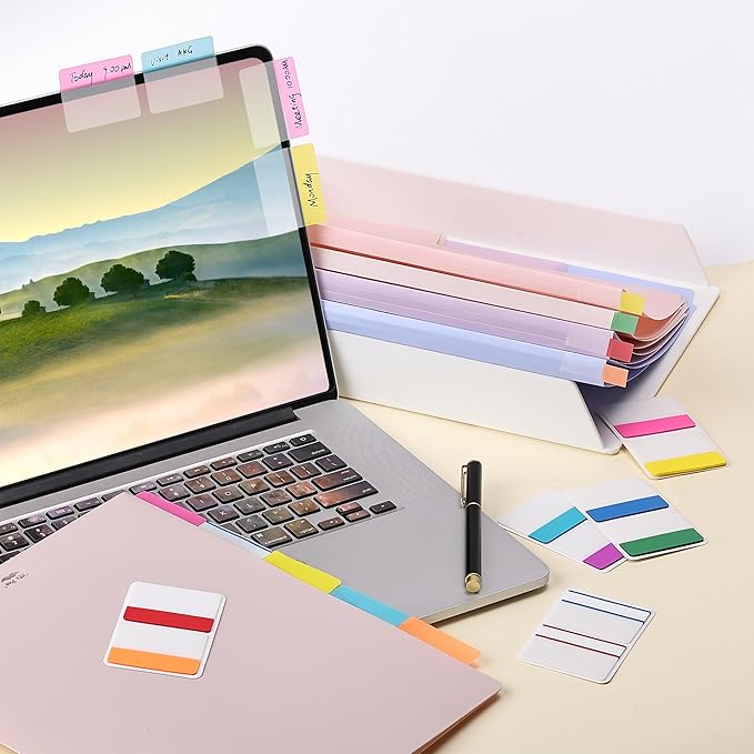 Mr. Pen- Sticky Index Tabs, 500 Pcs, 21 Sets, Colorful Sticky Tabs for Notebooks, Page Markers, Page Tabs for Binders, Page Tabs Sticky Tabs for Books, Notebook Tabs, Book Sticky Tabs for Notebooks-DeskLoop Office