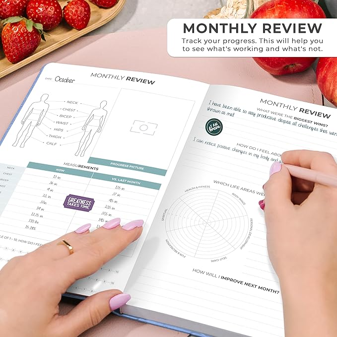 Clever Fox Weekly Meal Planner - Weekly & Daily Meal Prep Journal with Shopping and Grocery Lists for Menu Planning, Healthy Diet & Weight Loss Tracking, Lasts 1 Year, Undated, A5 - Light Blue-DeskLoop Office