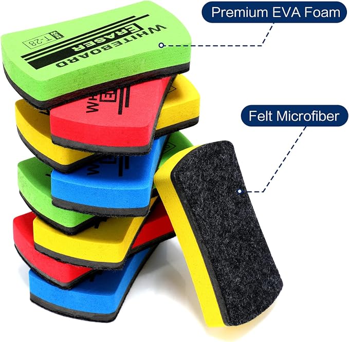 Outus 30 Pcs White Board Erasers Bulk Magnetic Dry Erase Erasers Assorted Color - Image 5