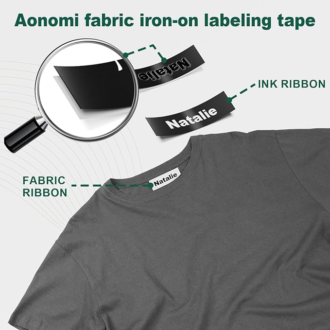 Fabric Label Tape Replace for Dymo Letratag Iron-On Fabric Labels for Clothing - Image 2