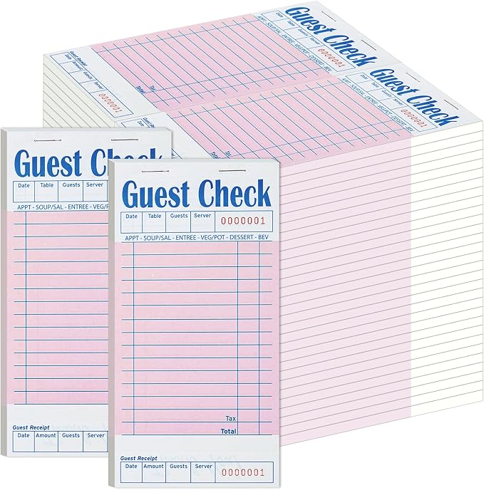 60 Pack/3000 Tickets Guest Checks Books by ZPARIK
