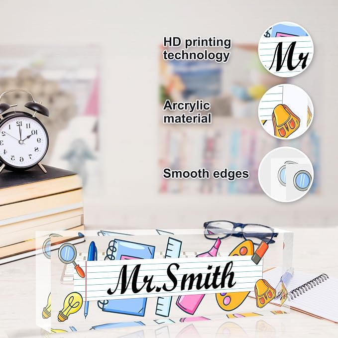 Custom Desk Name Plate Personalized, Acrylic Name Plates - Image 5