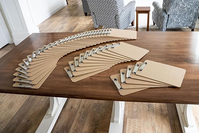Letter Size Clipboards with Low Profile Clip (Set of 5) - Wood Clipboards Bulk 5 Pack, Heavy Duty Clipboard, Back to School Teacher Classroom Supplies, School Supplies for College Students