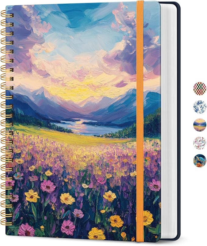 Lined Spiral Notebook Journal for Work, 300 Pages Thick B5 College Ruled by Taja