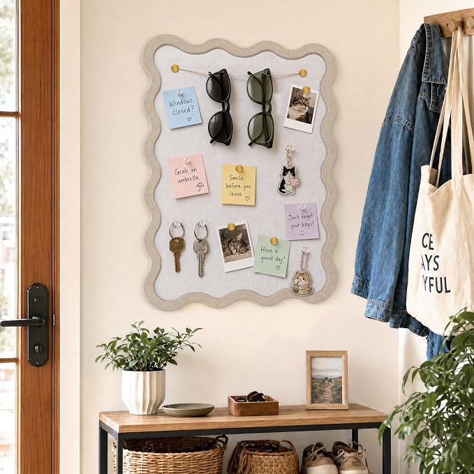 VABAMNA Scalloped Felt Bulletin Board 24"x18", Felt Cork Board Alternative - Image 2