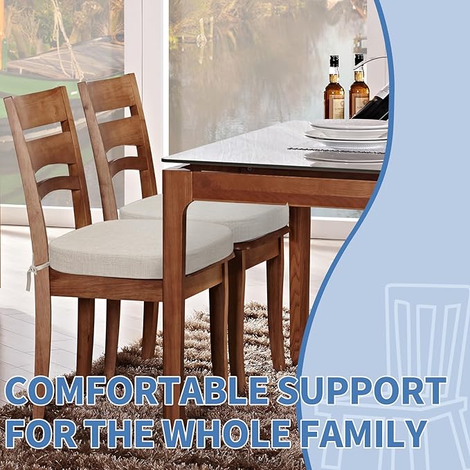 BUYUE Thickened 2.5" Friendly Woven Fabric Dining Chair Cushion, U-Shape High - Image 3