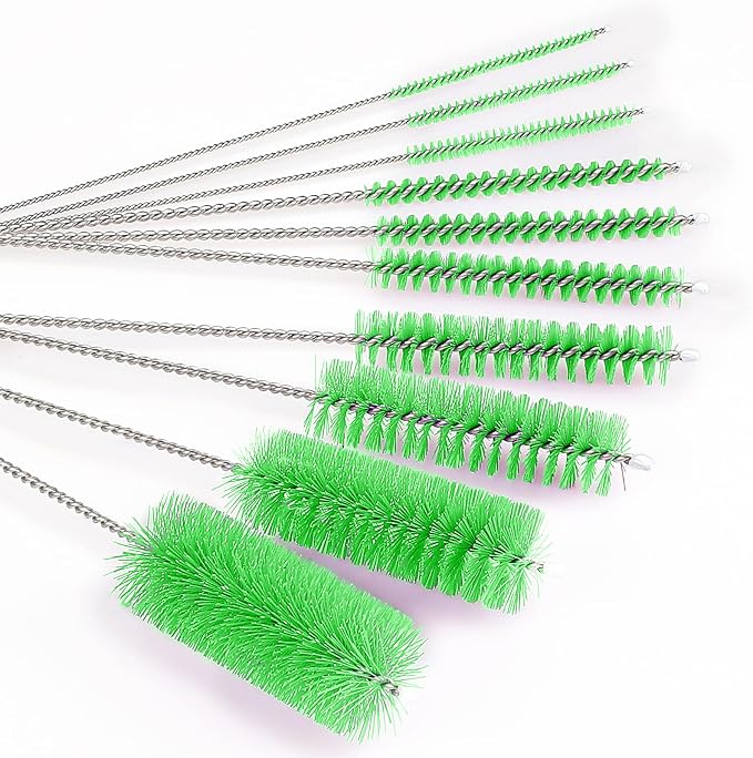 CiaraQ Bottle Cleaning Brushes, 8 Inch Nylon Tube Brush Set | Green Cleaner - Image 6