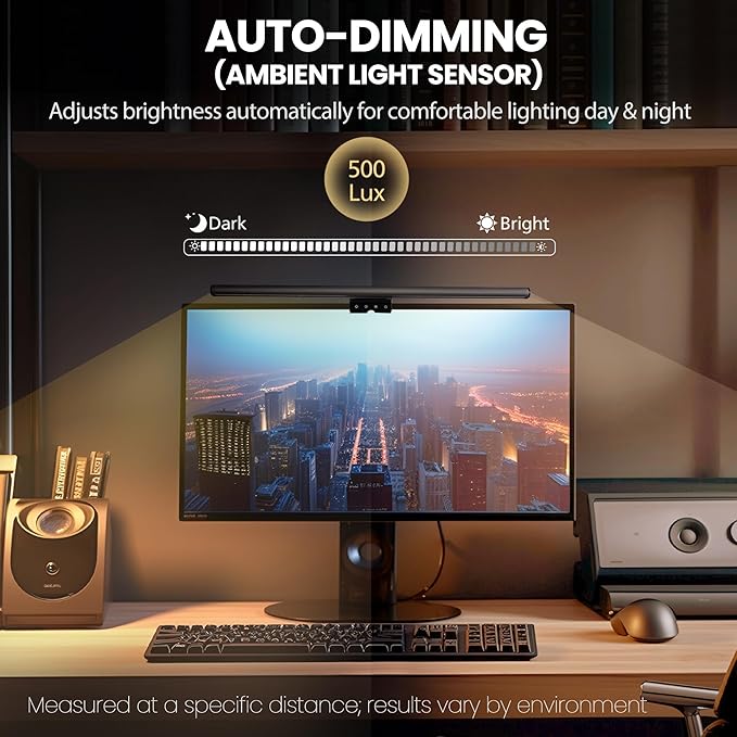 Monitor Light Bar 19.7", No-Glare Asymmetric Desk Screen Lamp | Auto-Dimming - Image 5