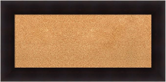 Amanti Art Natural Cork Board for Wall, 18x36 Vision Board with Brown Wood Frame, Medium Corkboard Office Decor for Home Organization, Country Rustic Corkboard Pinboard to Display Items for Home-DeskLoop Office