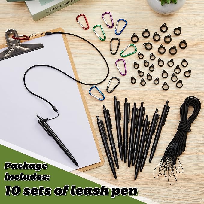 Lewtemi 10 Sets 24 Inch Pen Leash Pen Silicone Lanyard Holder - Image 3