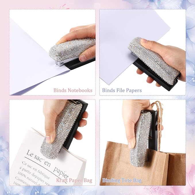 Yexiya Silver Sparkle Bling Stapler - Image 5