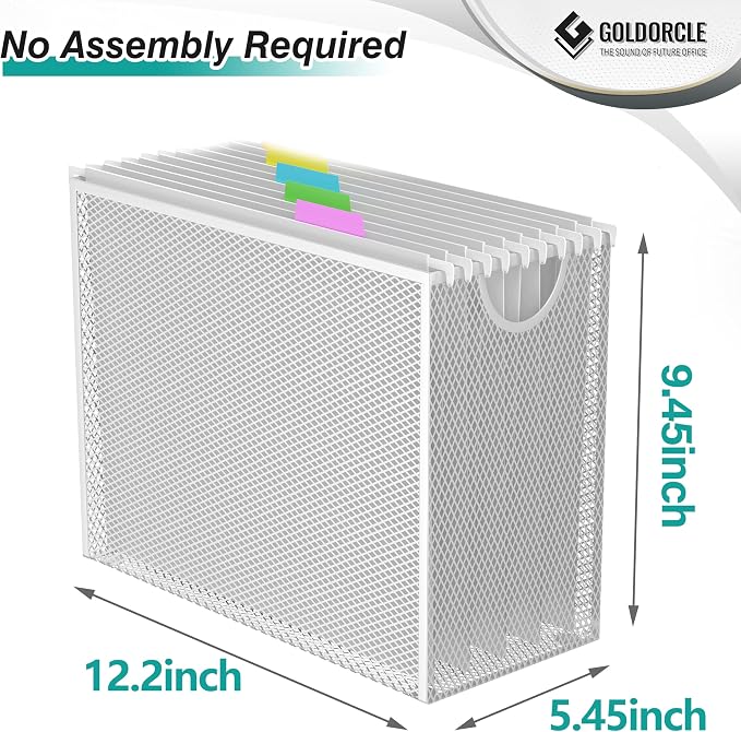 Hanging File Organizer, Letter-Size File Holder Filing Box - Image 3
