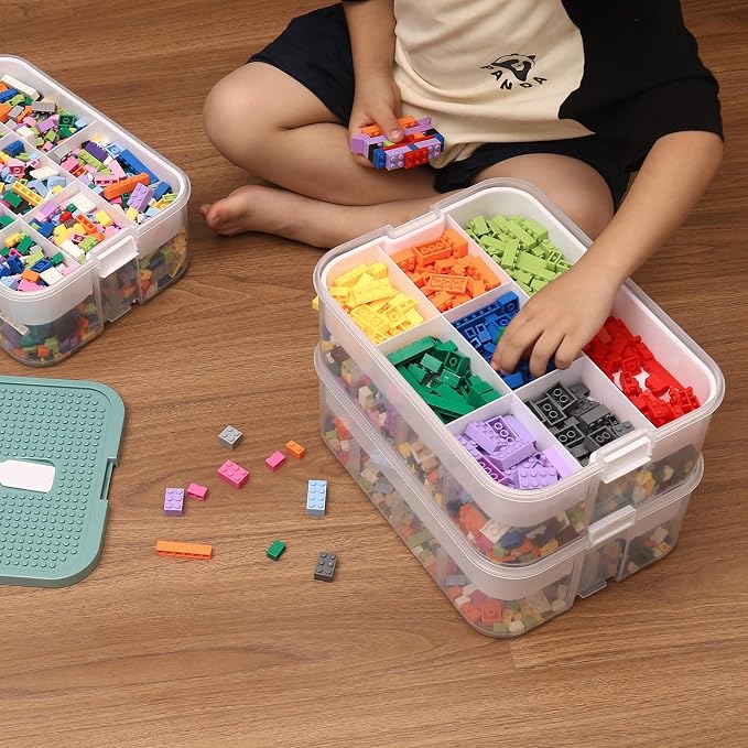Douorgan Toy Storage Organizer for Lego Stackable Organizer Bins - Image 9